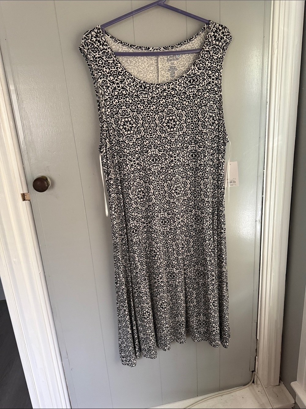 croft & barrow Black and White Printed Maxi Dress